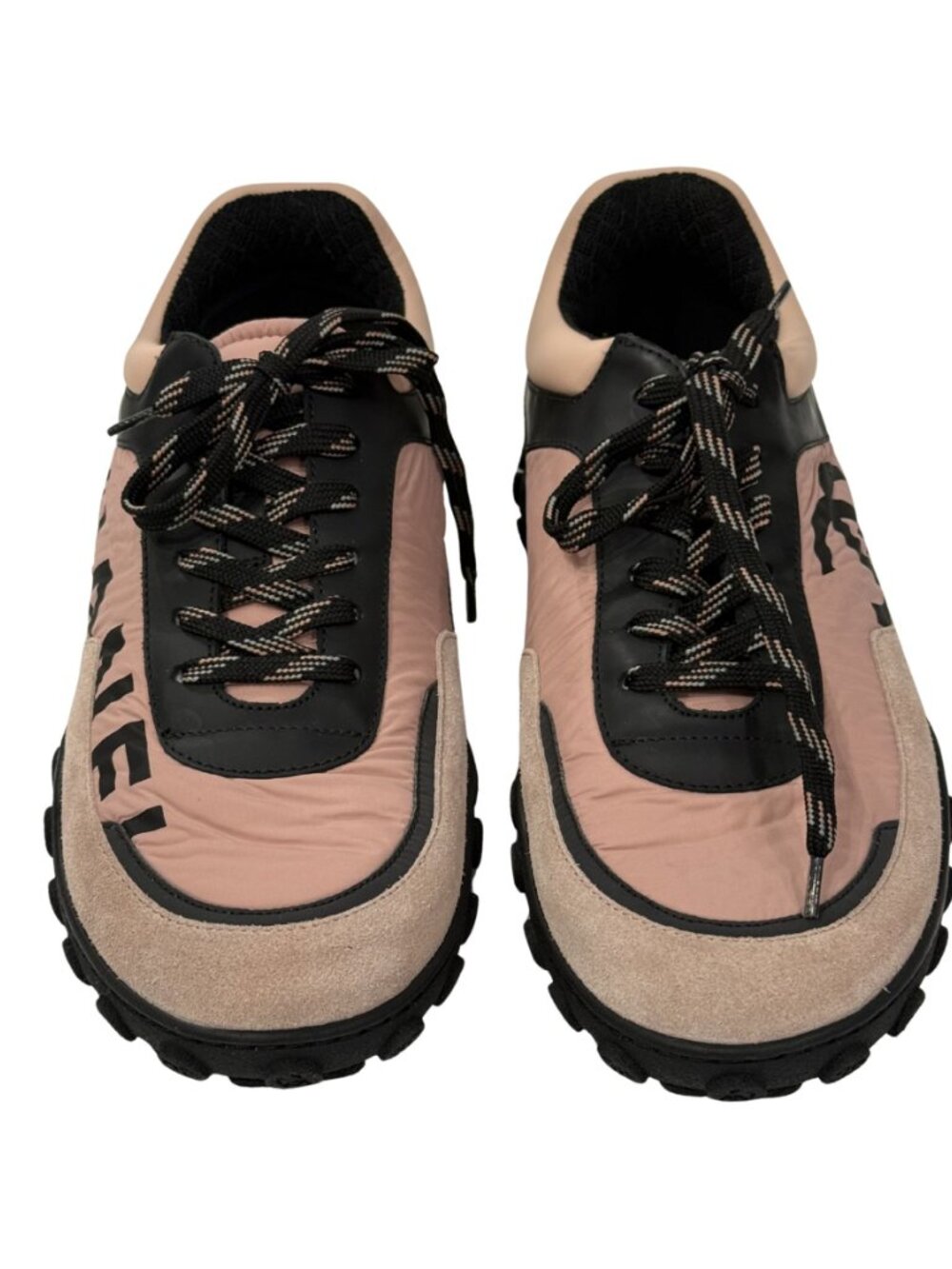 $900 Chanel NEW! pink/black sneakers 9.5/39.5 - Picture 4 of 7